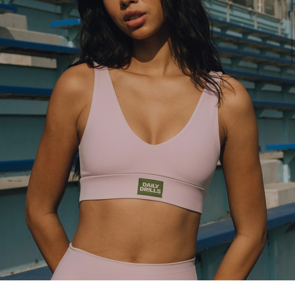 Daily Drills Pink Sports Bra for Low to Medium Impact Activities